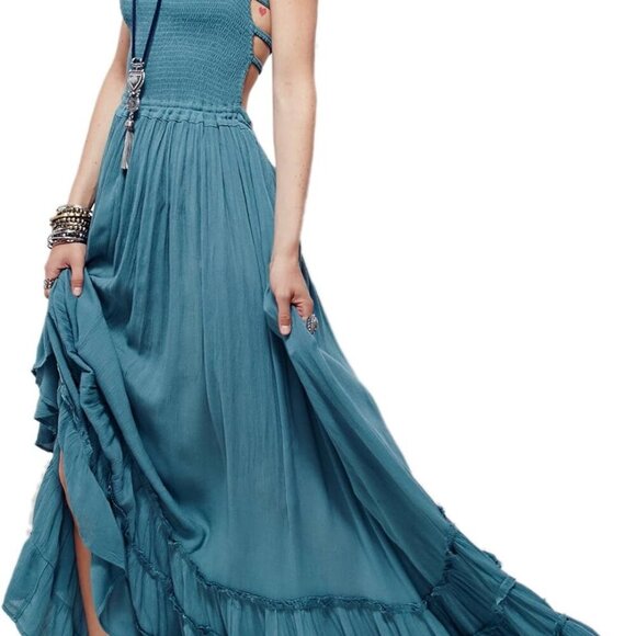 sachin and babi light blue dress Summer Dress Casual Open Back Dresses Long Backless Summer Dress Many  Colors  Leiluna Collection